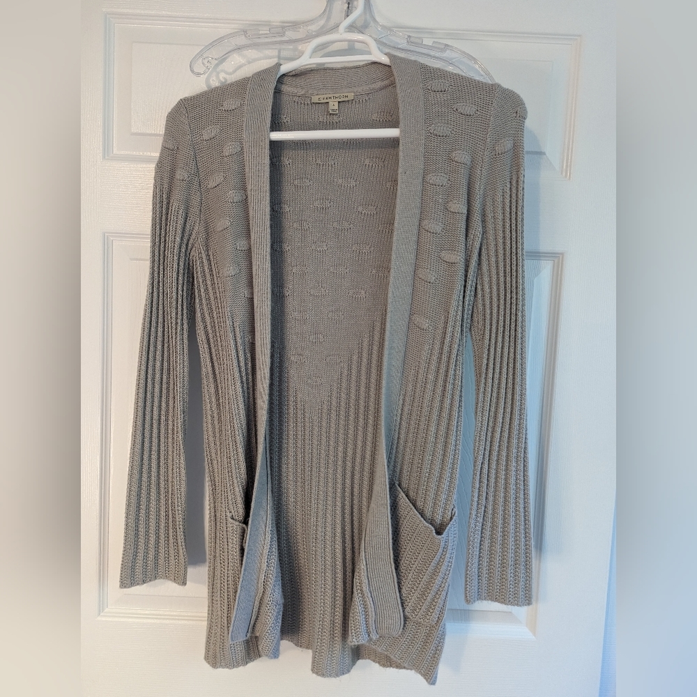 41 Hawthorn | Menton Dot Stitch Duster Cardigan | Light Grey | S